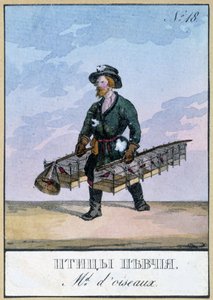 Matkustava lintukauppias - Kaiverrus 1800-luvulta tekijältä Unknown artist