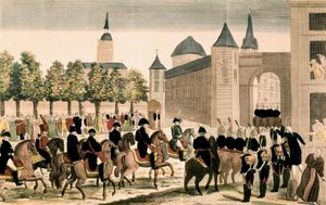 Napoleonin joukkojen voittoisa tulo Madridiin, 4. joulukuuta 1808 tekijältä Unknown artist