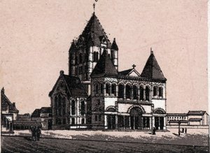 Kolminaisuuden kirkko New Yorkissa, USA:ssa "Maailma havainnollistaa 168 näkymää" Päiväämätön (1800-luvun loppu) tekijältä Unknown artist