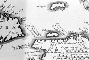 Turtle Island ja Santo Domingo Pierre Vandierin 1600-luvun kartalta. tekijältä Unknown artist