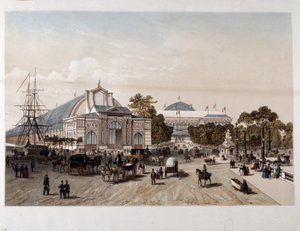 Vuoden 1855 yleisnäyttely: Teollisuuspalatsi - Litografia tekijältä Unknown artist