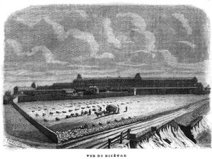 Näkymä Bicetrestä Pariisin lähellä vuonna 1858. tekijältä Unknown artist