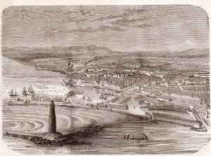 Näkymä Livornoon (Livorno - Toscana - Toscana) - Toscana - kaiverrus 1860 tekijältä Unknown artist