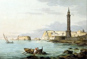 Näkymä Napoliin satamasta. Vasemmalla seisoo Castel dell