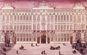 Näkymä keisarilliseen kansliaan Wienissä, Itävallassa Kaiverrus vuodelta 1820 tekijältä Unknown artist