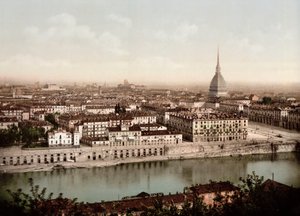 Näkymä Torinon kaupungista (Torino) Italiassa vuonna 1890 tekijältä Unknown artist