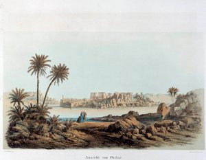 Näkymä Philaen saarelle Egyptissä. 1800-luvun Pariisi, Ranskan korkeakoulu tekijältä Unknown artist