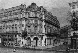 Näkymä Theatre du Vaudeville Pariisissa. tekijältä Unknown artist