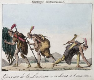 Louisianan soturit vihollisen jalanjäljissä - kaiverrus tekijältä Unknown artist