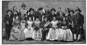 Wendiläiset häät (Wends) - kaiverrus 1897 - Wendes (Itä-Saksassa asuvat slaavilaiset) tekijältä Unknown artist