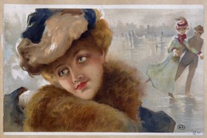Naiset jäähallilla - chromo tekijältä Unknown Artist