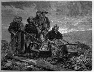 Työntekijät Creusotin, Saonen ja Loiren kaivoksissa (71). Kaiverrus "The Journal of Youth" tekijältä Unknown artist