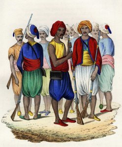 Zouaves, Afrikan ranskalaisen armeijan alkuperäiskansat, koulutetut vuonna 1830. Teoksessa ”” Storia d
