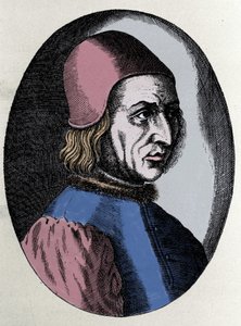 muotokuva Angelo Polizianosta ((poliisienkeli) italialainen humanisti 1454-1494 tekijältä Unknown artist