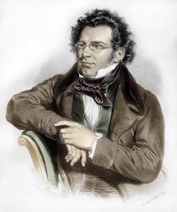 muotokuva Franz Schubertista (1797-1828), itävaltalaisesta säveltäjästä. tekijältä Unknown artist