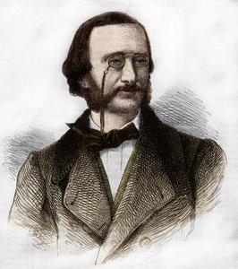 muotokuva Jacques Offenbachista (1819-1880), saksalainen säveltäjä, kansalaistettu ranskalainen. tekijältä Unknown artist