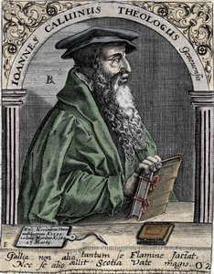 ranskalaisen uskonnonuudistajan ja kirjailijan Jean Calvinin (1509-1564) muotokuva. tekijältä Unknown artist