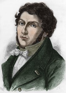 muotokuva Jean François (Jean-Francois) Champollionista nimeltä Champollion nuoreksi ranskalaiseksi egyptiologiksi (1790-1832). tekijältä Unknown artist