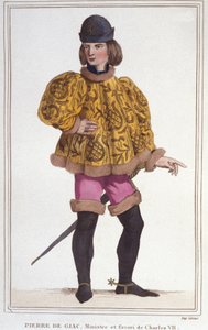 Pierre de Giacin muotokuva, Charles VII:n suosikki, ministeri ja valtiovarainintendentti. Kaiverrus vuodelta 1830 tekijältä Unknown artist
