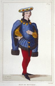 muotokuva tai Jean de Montaigu. Ranskan valtiomies (1349-1409). Talousjohtaja vuonna 1388. kaiverrus vuodelta 1830 tekijältä Unknown artist