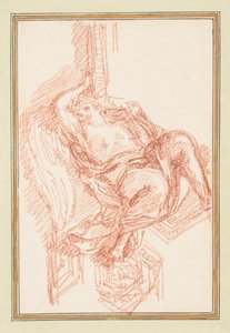 Piirros, katto, siivekäs mieshahmo, n. 1759-70. tekijältä Unknown artistUnknown artist