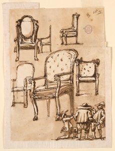 Piirustus, tuolit, 1780-1790 tekijältä Unknown artistUnknown artist