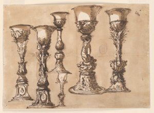 Piirustus, maljamalleja, 1700-luvun loppupuoli tekijältä Unknown artistUnknown artist