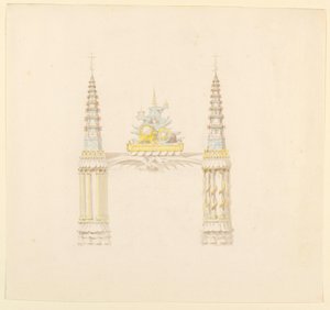 Piirustus, savupiippu, musiikkihuoneen länsiseinä, n. 1820. tekijältä Unknown artistUnknown artist