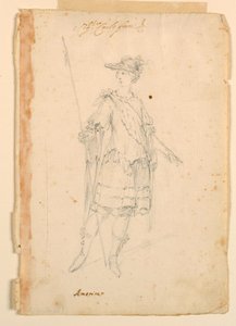 Piirustus, pukusuunnittelu: Amerikka balettia varten, n. 1720. tekijältä Unknown artistUnknown artist