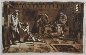 Piirros, Kreivi Ugolinon ja hänen poikiensa kuolema, 1815-1823 tekijältä Unknown artistUnknown artist