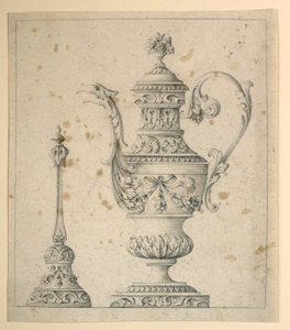 Piirustus, Koristeltu kannu ja käsikello, 1860-80 tekijältä Unknown artistUnknown artist