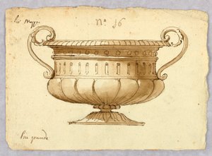 Piirustus, kulhon malli, 1780-1820 tekijältä Unknown artistUnknown artist