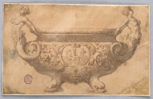 Piirustus, kulhon luonnos, 1700-1900-luku tekijältä Unknown artistUnknown artist