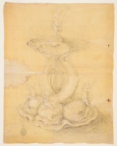 Piirustus, keskipisteen suunnittelu, 1630-60 tekijältä Unknown artistUnknown artist
