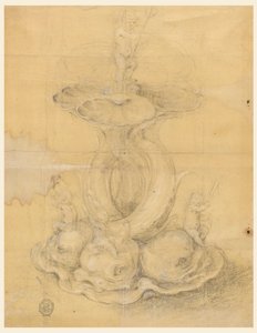Piirustus, keskipisteen suunnittelu, 1630-60 tekijältä Unknown artistUnknown artist