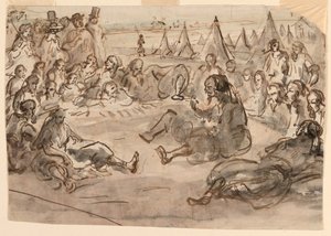 Piirros, Zouaves St. Maurin leirissä, 1859. tekijältä Unknown artistUnknown artist