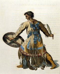 Siperian shamaani. 1800-luvun kaiverrus. tekijältä Unknown artist