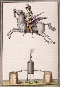 Enslenin veljien (Christian Gottfried) valmistama aerostaattinen figuuri, 6 jalkaa 8 tuumaa pitkä, 9 jalkaa 6 tuumaa korkea tekijältä Unknown artist