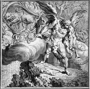 Pohjoistuulen allegoria. 1700-luvun kaiverrus. tekijältä Unknown artist