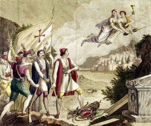 Allegoria Kreikan kansallismielisen tunteen heräämisestä ottomaanien vallan alla, mikä johti Kreikan itsenäisyyssotaan (1821-1830) tai Kreikan vallankumoukseen. tekijältä Unknown artist
