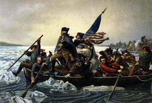 Amerikan itsenäisyyssota. Washington ylittää Delaware-joen. joulukuuta 1776. tekijältä Unknown artist