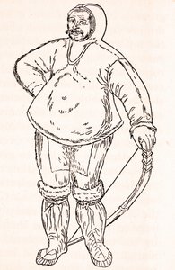 Eskimo - John Whiten vesivärikuvasta. tekijältä Unknown artist