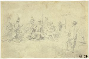 Jumalten ja jumalattarien kokous Olympos-vuorella tekijältä Unknown artist