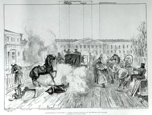 Hyökkäys tsaari Aleksanteri II:ta (1818-1881) vastaan vuonna 1881. tekijältä Unknown artist