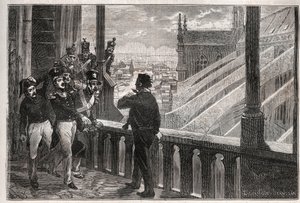 Hyökkäykset Louis-Philippe I:tä vastaan - Notre-Damen tornien salaliitto (salaliitto) 4. tammikuuta tekijältä Unknown artist