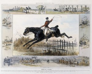 Kellotornikilpailu Charles Aubryn "" maalauksellisessa muinaisen ja nykyaikaisen ratsastuksen historiassa". tekijältä Unknown artist