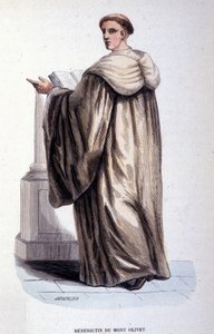 Benedictin du Mont Olivet. Kaiverrus albumista uskonnollisista määräyksistä, Pariisi tekijältä Unknown artist