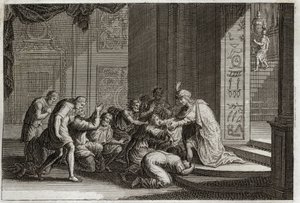 Royaumontin raamattu, Vanha testamentti: Hänen veljensä tunnistavat Joosefin. Kuvitus vuodelta 1811. tekijältä Unknown artist