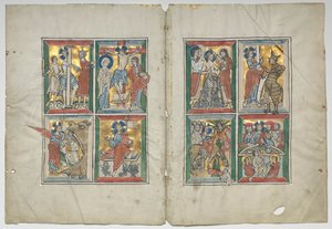 Bifolio kohtauksilla Kristuksen elämästä tekijältä Unknown artist