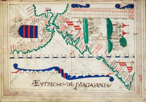 Sidottu kahdenkymmenenviiden kartan atlas, jossa on kaavioita ja taulukoita. Portugaliksi tai espanjaksi. tekijältä Unknown artist